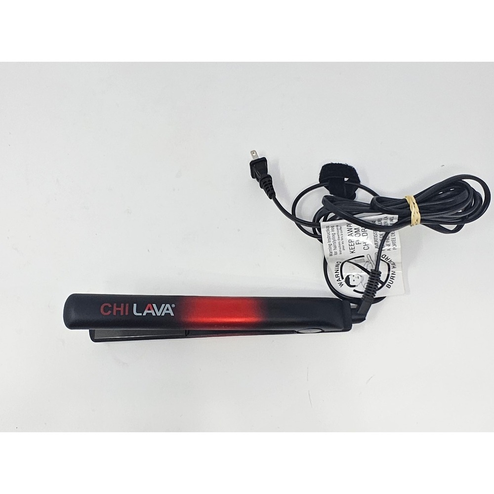 CHI Lava Ceramic Hairstyling Iron 1 Inch Flat Iron Black Red GF1901